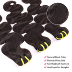 Body Wave Weave 3 Bundles With 13*4 HD Lace Frontal Closure Unprocessed Human Hair YiWigs