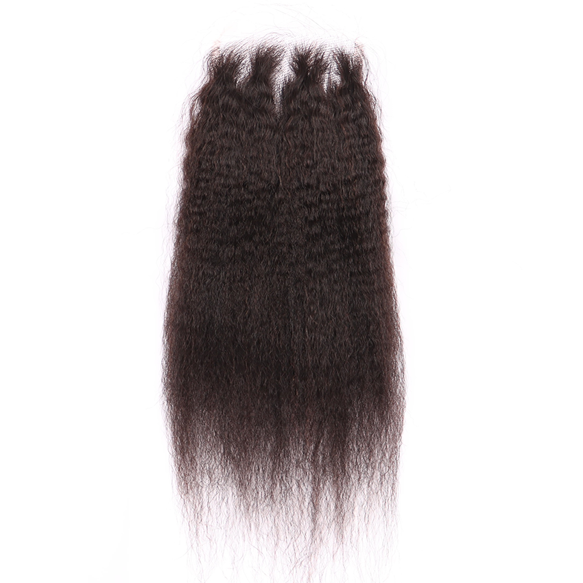 10-22 inch Kinky Straight Hair Virgin Human Hair 4*4 Lace Closure YiWigs