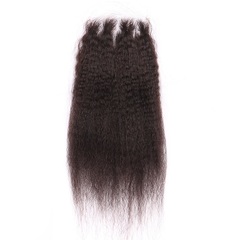 10-22 inch Kinky Straight Hair Virgin Human Hair 4*4 Lace Closure YiWigs