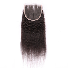 10-22 inch Kinky Straight Hair Virgin Human Hair 4*4 Lace Closure YiWigs