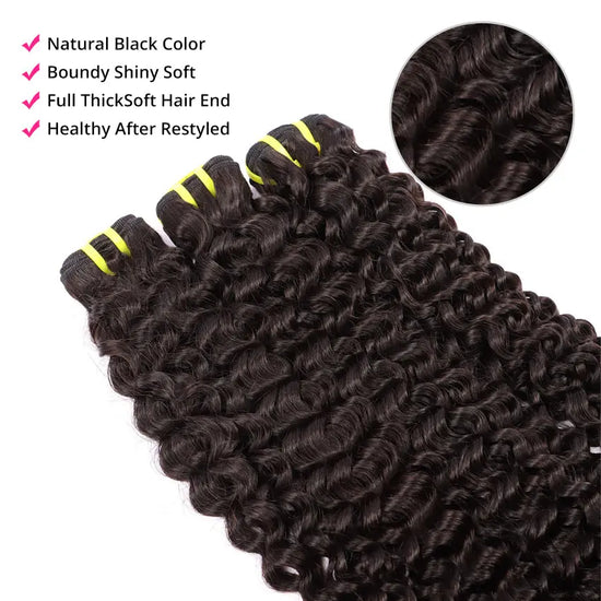 Deep Curly Hair One Bundle Unprocessed Virgin Human Hair Set YiWigs