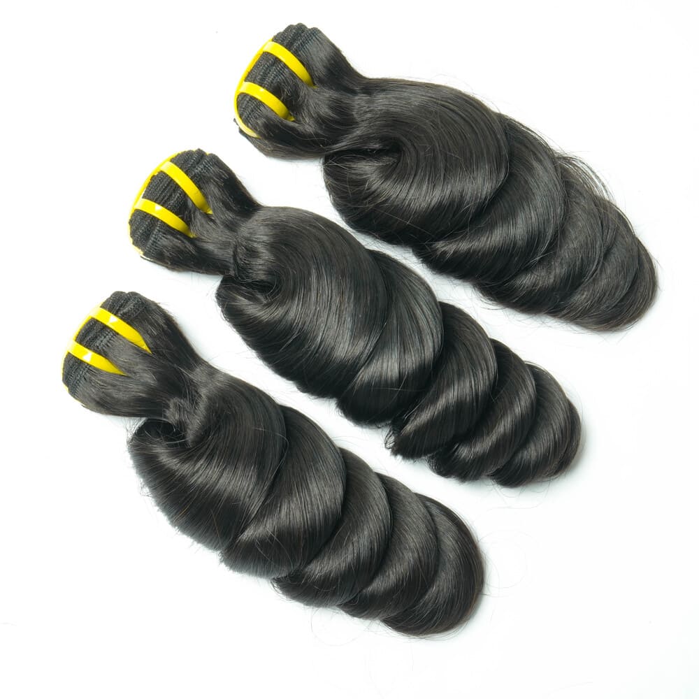 Yiwigs Double Drawn Loose Wave Hair Bundles 12A Grade 100% Virgin Cuticle Aligned Human Hair Natural Color