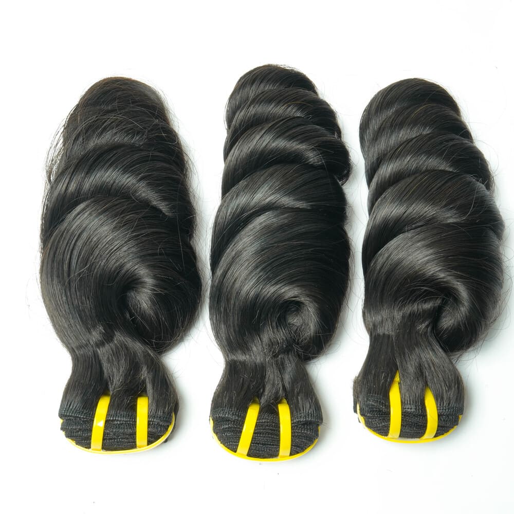 Yiwigs Double Drawn Loose Wave Hair Bundles 12A Grade 100% Virgin Cuticle Aligned Human Hair Natural Color