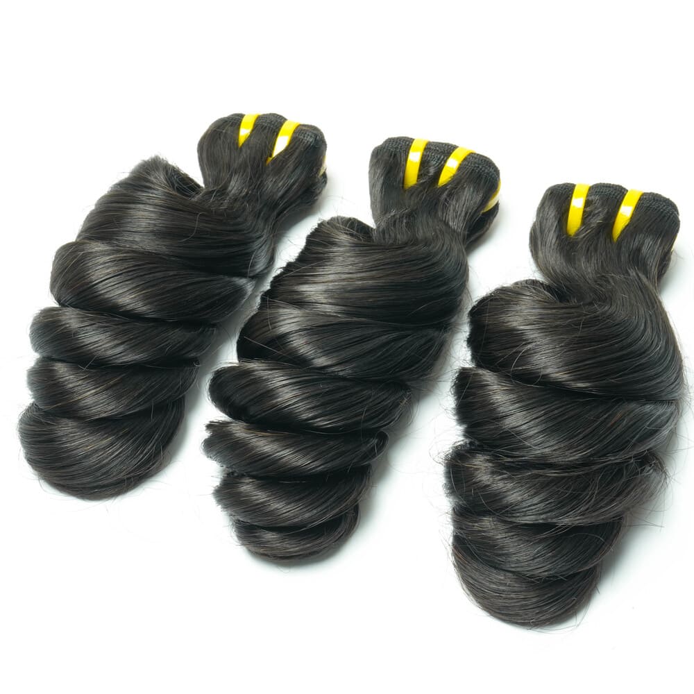 Yiwigs Double Drawn Loose Wave Hair Bundles 12A Grade 100% Virgin Cuticle Aligned Human Hair Natural Color
