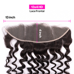 Deep Wave Virgin Human Hair 13*4 HD Lace Frontal Relaxed Hair YiWigs