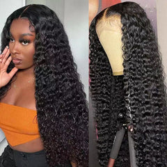 Deep Wave 13*4 HD Lace Invisible Lace Front Human Double Drawn Hair Wigs 10-30 inch YiWigs