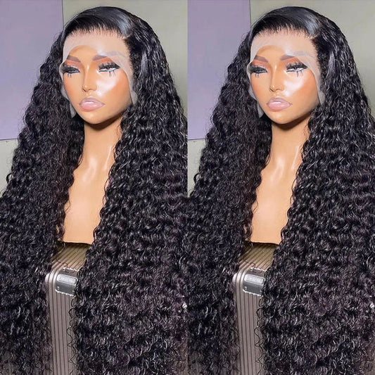 Deep Wave 13*4 HD Lace Invisible Lace Front Human Double Drawn Hair Wigs 10-30 inch YiWigs