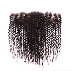Double Drawn 3 Bundles Aesthetics Human Virgin Hair Kinky Curly Weave With 13*4 HD Lace Frontal YiWigs