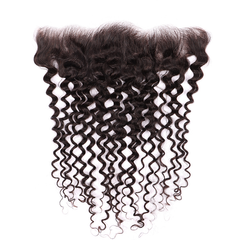 Deep Curly Wave Weave 3 Bundles With 13*4 HD Lace Frontal Closure Unprocessed Human Hair YiWigs
