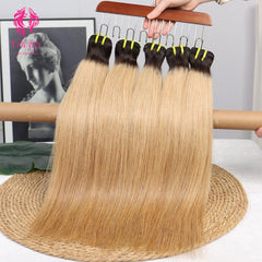 YiWigs Straight #1B-27 Human Hair Double Drawn Natural 12A Grade Virgin Weave Human Hair Raw Bundles