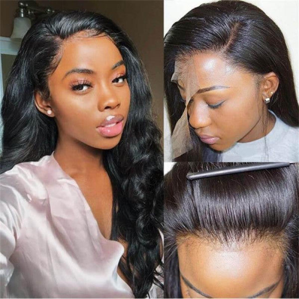 Body Wave 13*4 HD Lace Invisible Lace Front Human Double Drawn Hair Wigs 10-30inch YiWigs