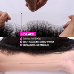 Kinky Straight 3 Bundles With 13*4 HD Lace Frontal Closure Unprocessed Human Hair YiWigs