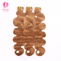 Yiwigs #8 Color Body Wave Hair Bundles 12A Grade 100% Virgin Cuticle Aligned Human Hair Natural Weaving