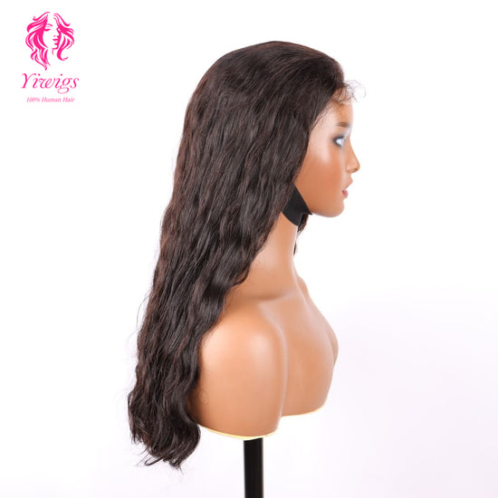200% Mega Density | Natural Black Water Wave 4*4 Closure Lace Long Wig 100% Human Hair Double Drawn Wigs