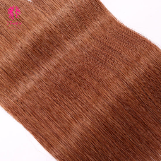 Yiwigs #30 Color Straight Hair Bundles 12A Grade 100% Virgin Cuticle Aligned Human Hair Natural Weaving