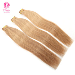 Yiwigs #27 Color Straight Hair Bundles 12A Grade 100% Virgin Cuticle Aligned Human Hair Natural Weaving