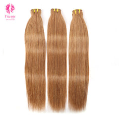 Yiwigs #8 Color Straight Hair Bundles 12A Grade 100% Virgin Cuticle Aligned Human Hair Natural Weaving