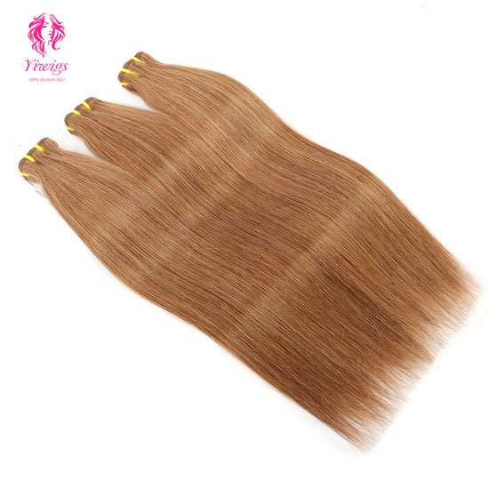 Yiwigs #8 Color Straight Hair Bundles 12A Grade 100% Virgin Cuticle Aligned Human Hair Natural Weaving