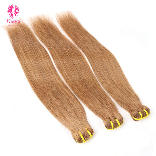 Yiwigs #8 Color Straight Hair Bundles 12A Grade 100% Virgin Cuticle Aligned Human Hair Natural Weaving