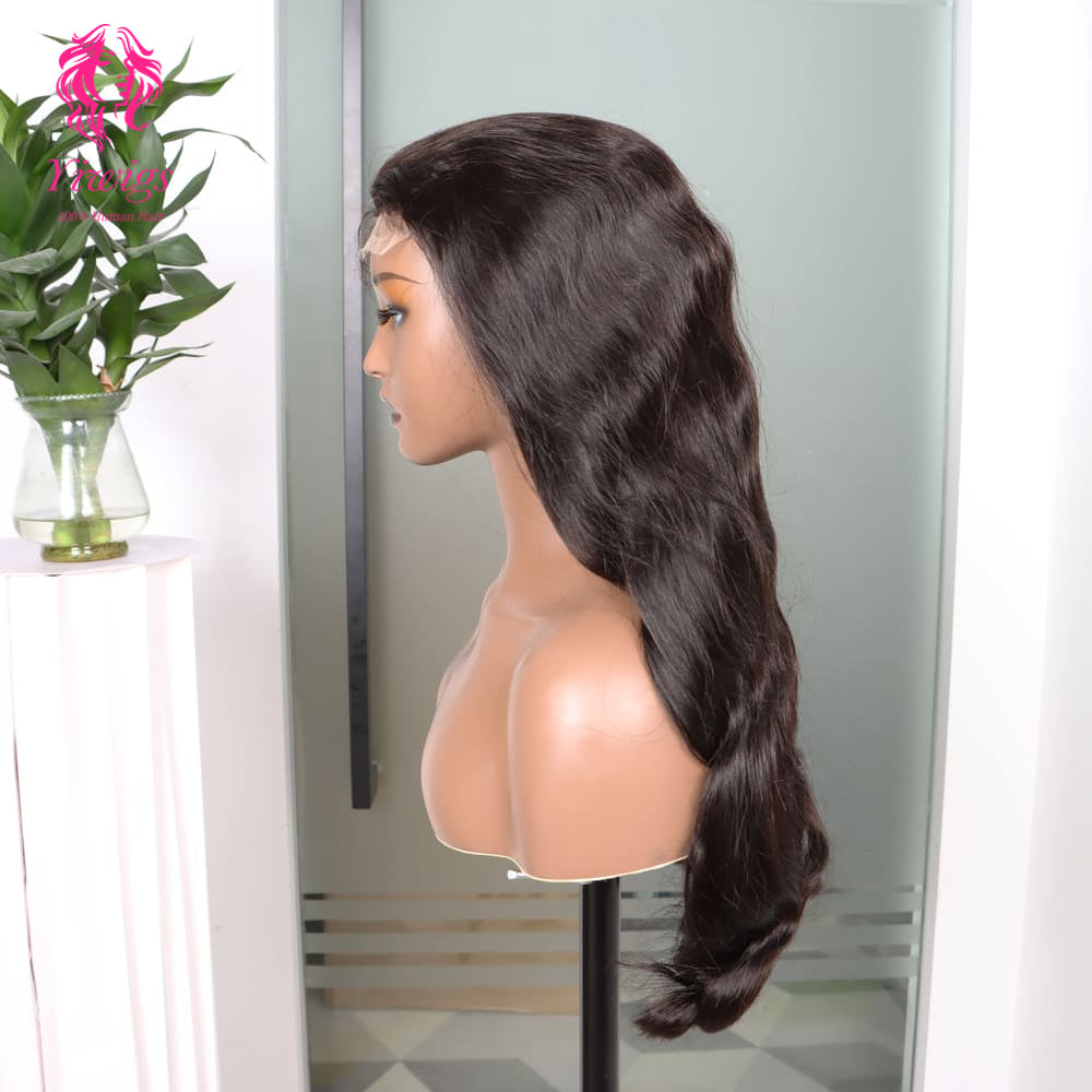 200% Mega Density | Natural Black Body Wave 4*4 Closure Lace Long Wig 100% Human Hair Double Drawn Wigs