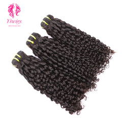 Yiwigs Pixie Curly Hair Bundles 12A Grade 100% Virgin Cuticle Aligned Human Hair Weaving Natural Color