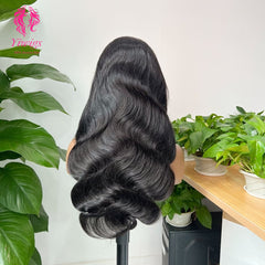 Body Wave 5*5 Closure Lace Long Wig HD Lace 100% Human Hair 200% Density Natural Black