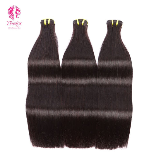 Yiwigs Double Drawn Bone Straight Hair Bundles 12A Grade 100% Virgin Cuticle Aligned Human Hair Natural Weaving