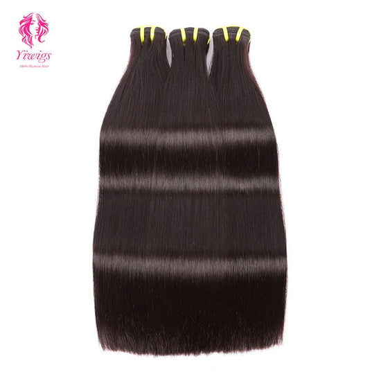 Yiwigs Double Drawn Bone Straight Hair Bundles 12A Grade 100% Virgin Cuticle Aligned Human Hair Natural Weaving