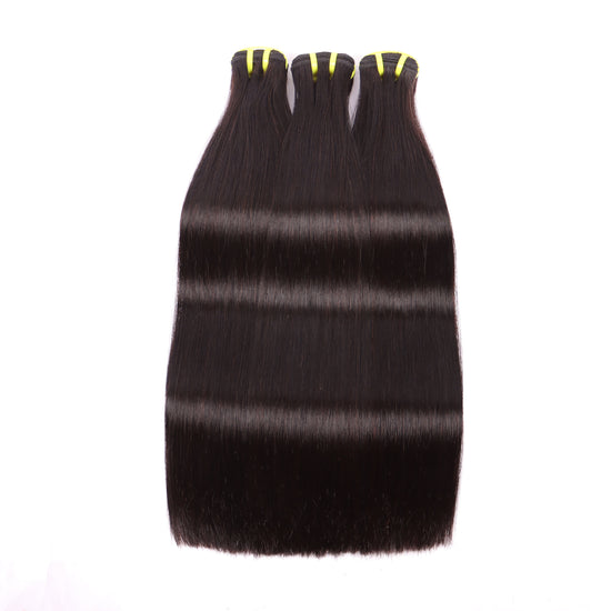 Straight Weave 3 Double Drawn Bundles With 13*4 HD Lace Frontal  Unprocessed High Quality Human Hair YiWigs