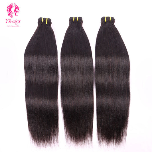Yiwigs Light Yaki Straight Hair Bundles 12A Grade 100% Virgin Cuticle Aligned Human Hair Weaving Natural Color