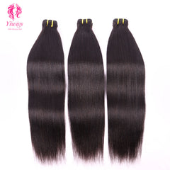 Yiwigs Light Yaki Straight Hair Bundles 12A Grade 100% Virgin Cuticle Aligned Human Hair Weaving Natural Color