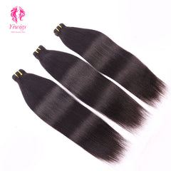Yiwigs Light Yaki Straight Hair Bundles 12A Grade 100% Virgin Cuticle Aligned Human Hair Weaving Natural Color