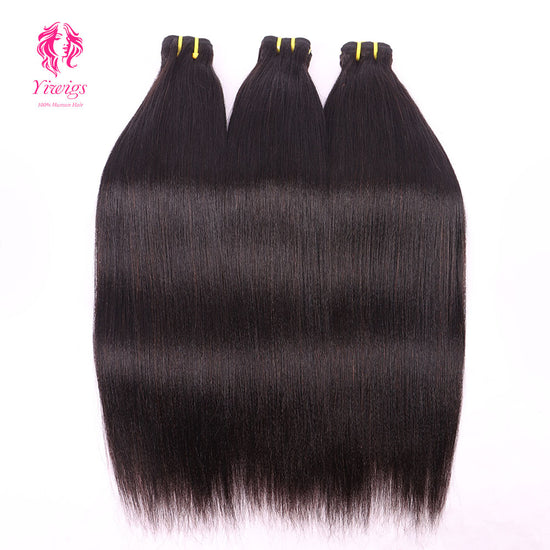 Yiwigs Light Yaki Straight Hair Bundles 12A Grade 100% Virgin Cuticle Aligned Human Hair Weaving Natural Color