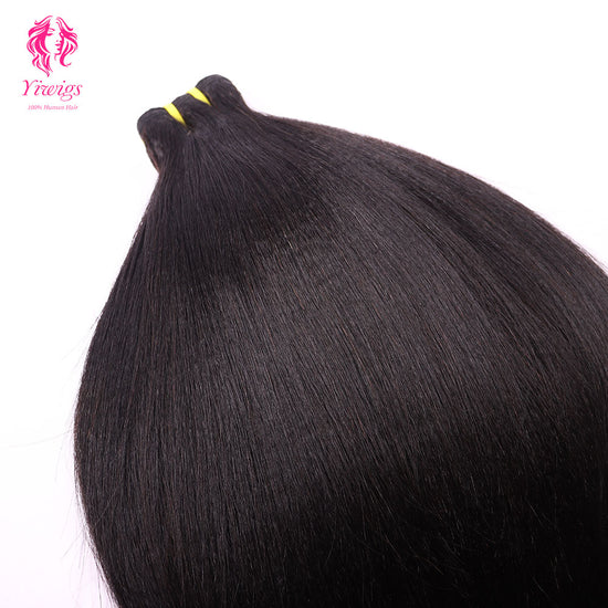 Yiwigs Light Yaki Straight Hair Bundles 12A Grade 100% Virgin Cuticle Aligned Human Hair Weaving Natural Color