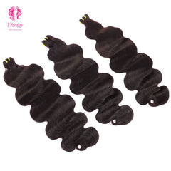 Yiwigs Double Drawn Body Wave Hair Bundles 12A Grade 100% Virgin Cuticle Aligned Human Hair Natural Color