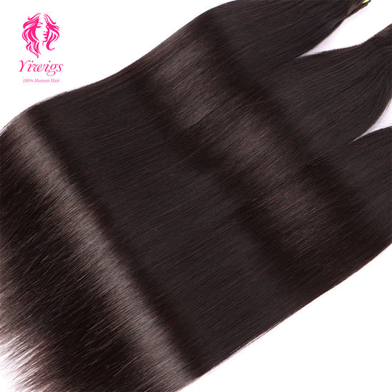 Yiwigs Silk Straight Hair Bundles 12A Grade 100% Virgin Cuticle Aligned Human Hair Natural Weaving