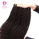 Yiwigs Kinky Curly Hair Bundles 12A Grade 100% Virgin Cuticle Aligned Human Hair Weaving Natural Color