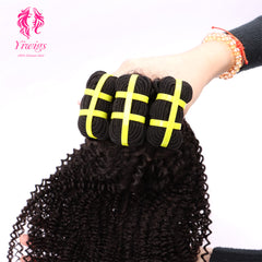 Yiwigs Kinky Curly Hair Bundles 12A Grade 100% Virgin Cuticle Aligned Human Hair Weaving Natural Color