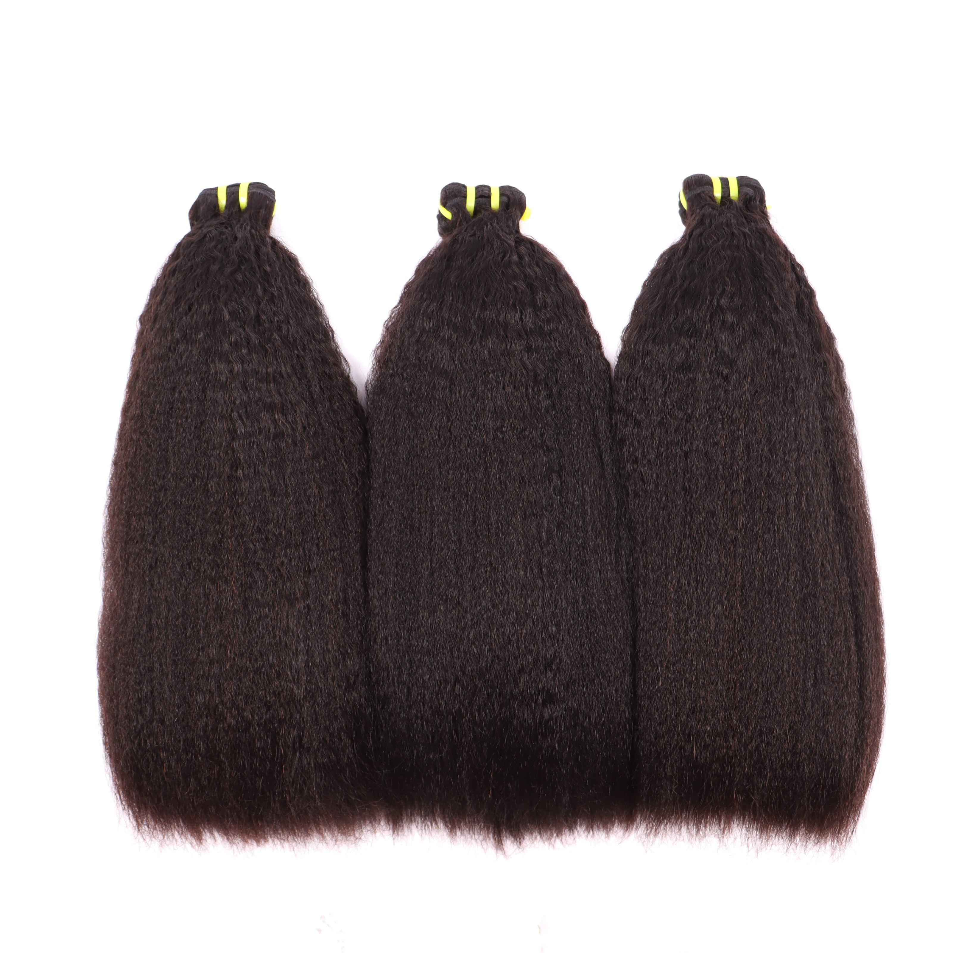 Kinky Straight Double Drawn 3 Bundles With 13*4 Hd Lace Frontal Closure Unprocessed Good Quality Human Hair YiWigs