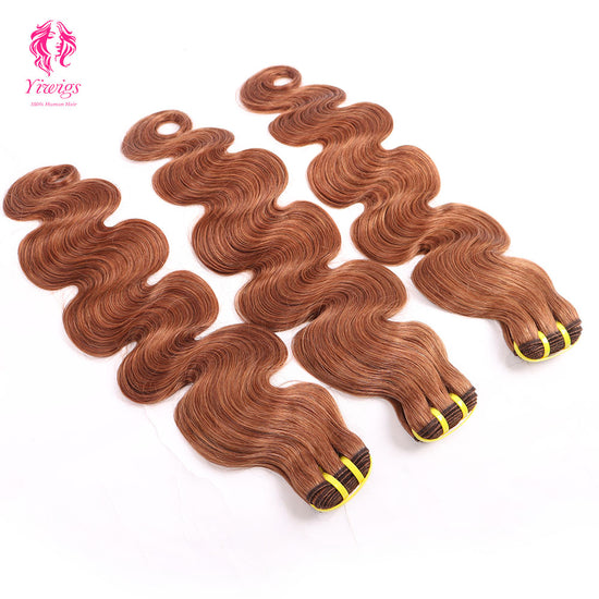 Yiwigs #30 Color Body Wave Hair Bundles 12A Grade 100% Virgin Cuticle Aligned Human Hair Natural Weaving
