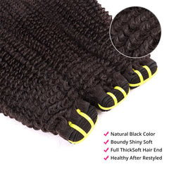 Kinky Curly Weave Human Virgin Hair Natural Black Set YiWigs