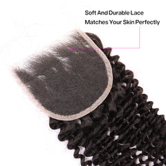10-22inch Kinky Curly Hair Virgin Human Hair 4*4 Lace Closure YiWigs