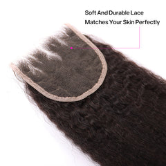 Kinky Straight 5*5 HD Lace Closure Human Virgin Hair YiWigs