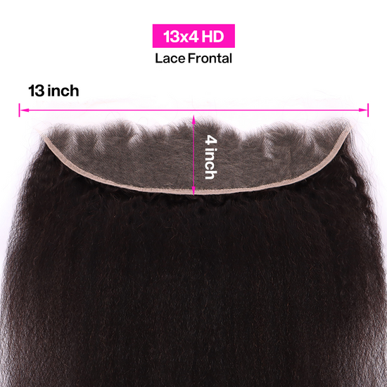Kinky Straight Virgin Human Hair 13*4 HD Lace Frontal Relaxed Hair YiWigs