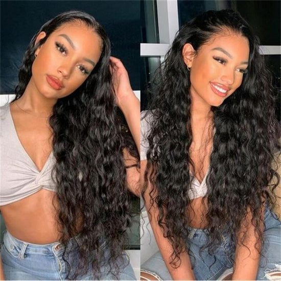 Water Wave HD 13*4 Lace Front Wigs Human Double Drawn Hair Pre-plucked Super Natural YiWigs