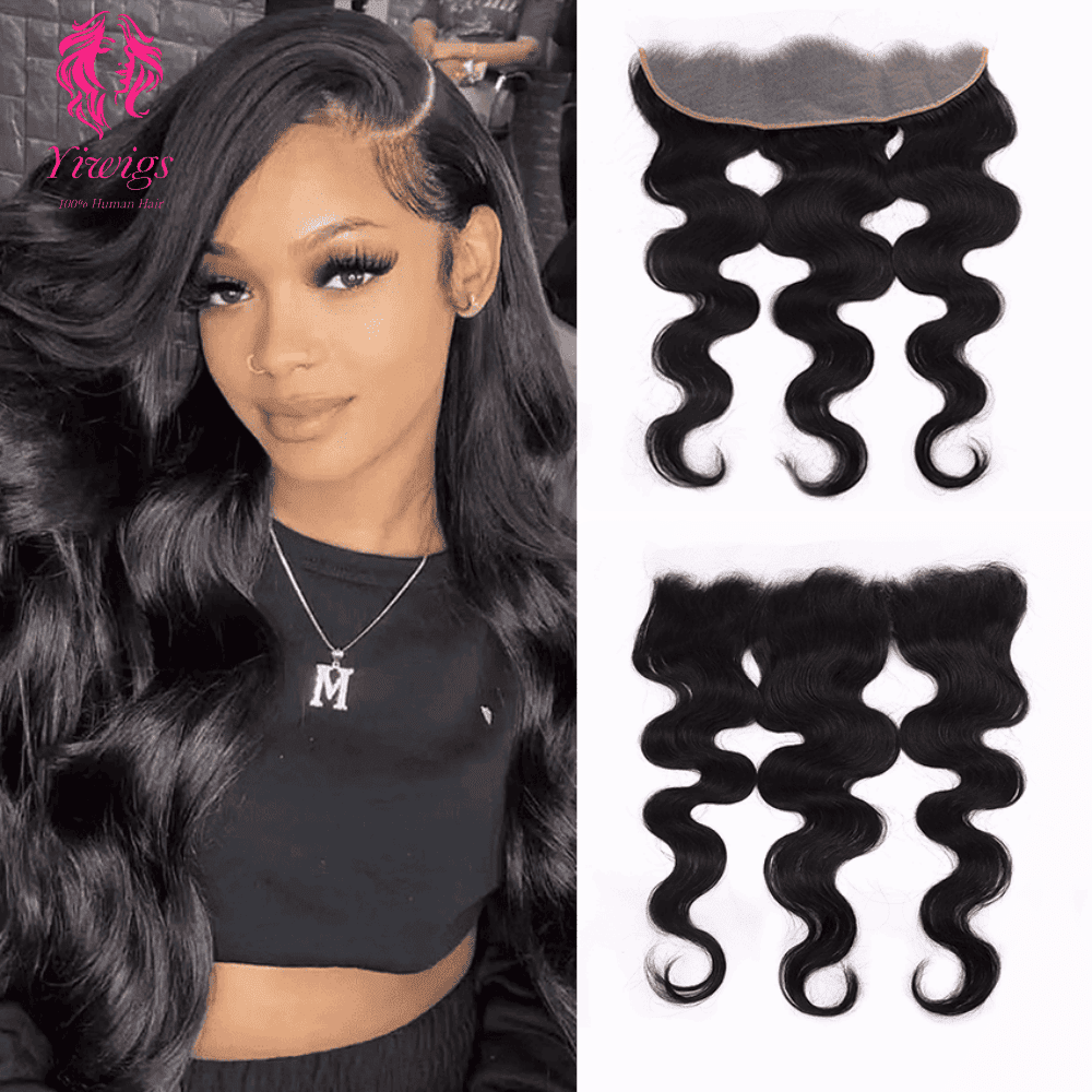 YiWigs 4*4 Transparent HD Lace Closure 10A  Closure Human Hair 100% Unprocessed Virgin Lace Closure Human Hair Pre Plucked with Baby Hair Natural Black