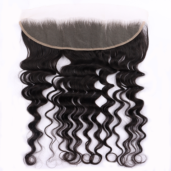 100% Human Virgin Hair Deep Wave 13*4 Transparent Lace Frontal YiWigs