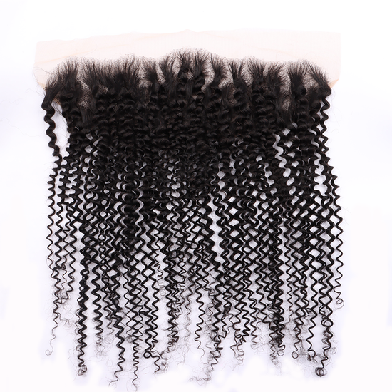 Kinky Curly Human Hair 13*4 Transparent Invisible Lace Full Frontal YiWigs