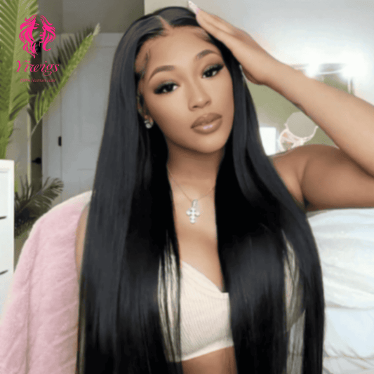YiWigs 13*4 Transparent HD Lace Frontal 10A Frontal Human Hair 100% Unprocessed Virgin Lace Closure Human Hair Pre Plucked with Baby Hair Natural Black