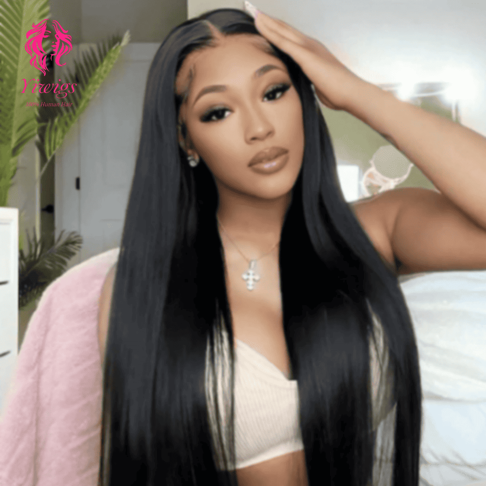YiWigs 5*5 Real HD Lace Wig 200% Density Human Hair Wigs Pre Plucked Vivid Clean Hairline Ultra-thin Invisible Lace Wig 10-30''